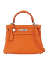 Kelly 28 in Orange Togo Leather, front view